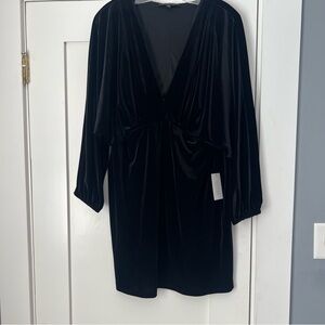 ELOQUII mini velvet v-neck dress